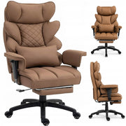 Sedia Gaming DOWINX Marrone in PU con Molle Insacchettate; Poggiapiedi e Schienale 90°-135°
