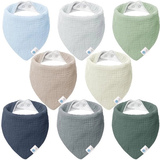 Set di 8 Bambini Muslin Driehoek Sjaal per Bambini Ragazzi e Bambine (8-pack, per il Mare)