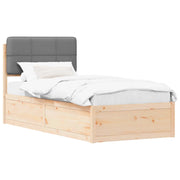 Letto singolo | Letto per adulti | Letto con Testiera Rivestita Grigio chiaro 100 x 200 cm