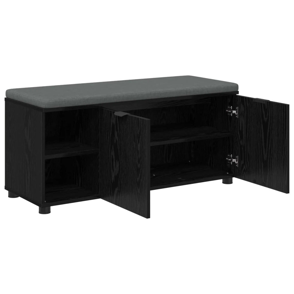 Panca per ingresso con cuscino Rovere Nero 100 x 38 x 46 cm