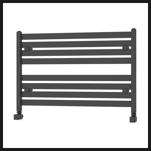Scaldasalviette Termoarredo Bagno nero orizzontale piatto mm 528x770 Termosifone