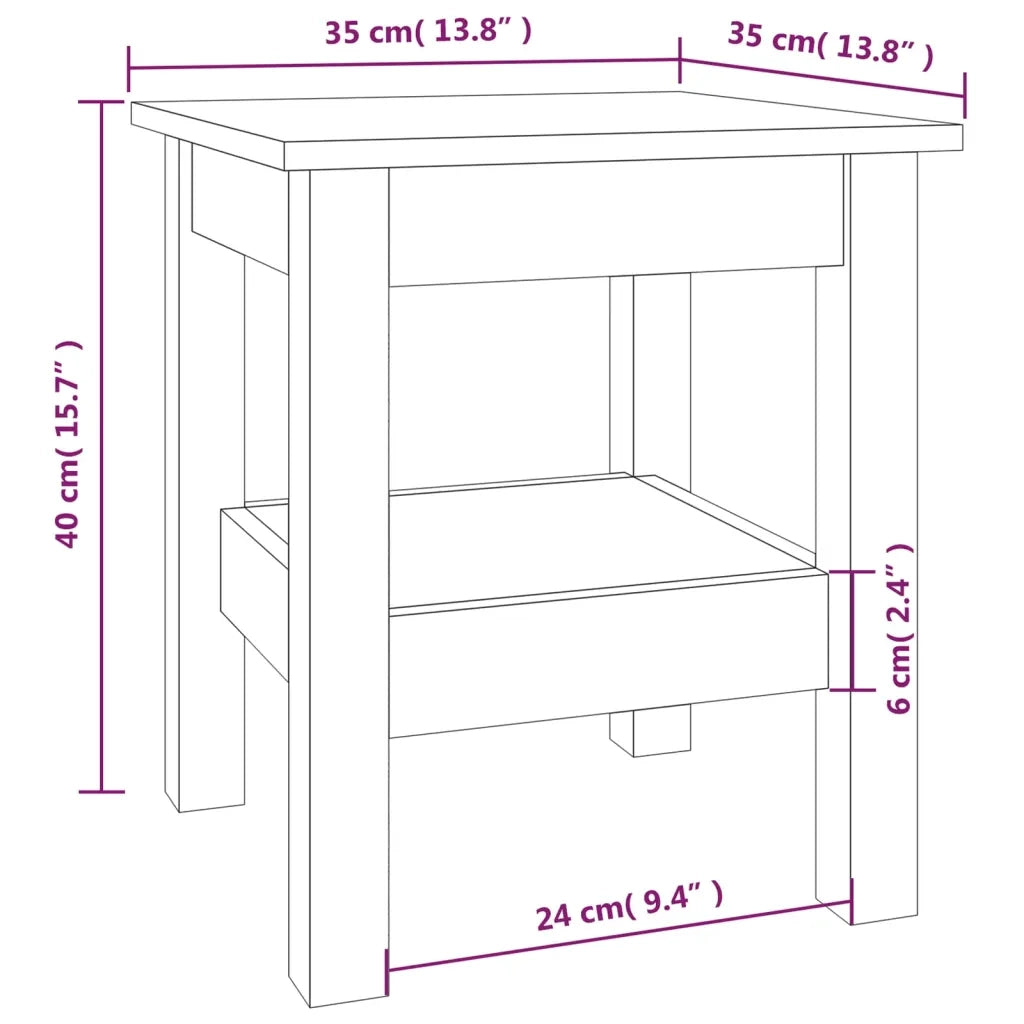 Tavolino da Salotto 35x35x40 cm Legno Massello di Pino 814259