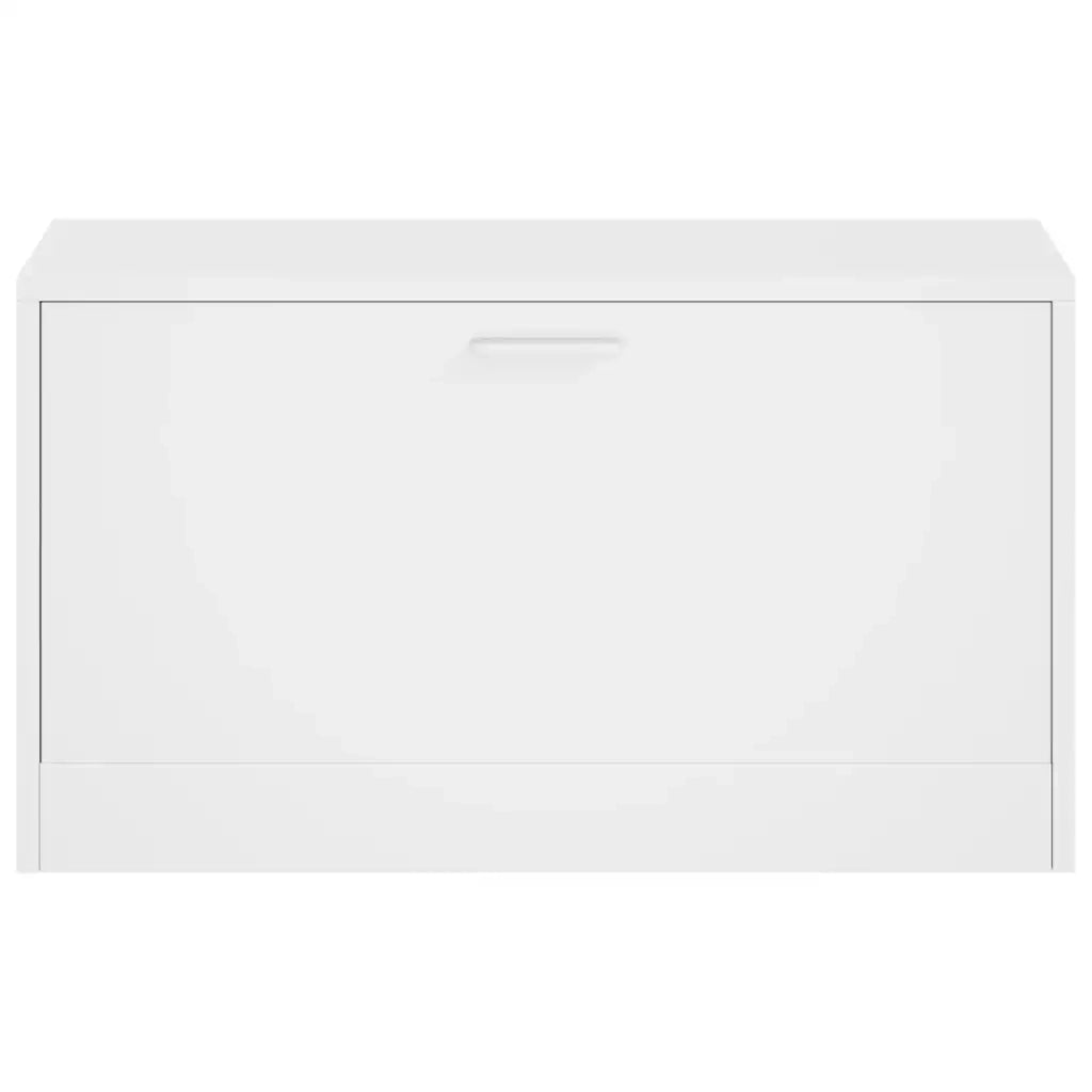 Panca Scarpiera Bianco Lucido 80x24x45 cm in Legno di Argilla 342643