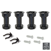 Piedino Regolabile con Base Pre-Assemblata per Mobile 98-115 mm Plastica Nero 40 Pezzi Emuca