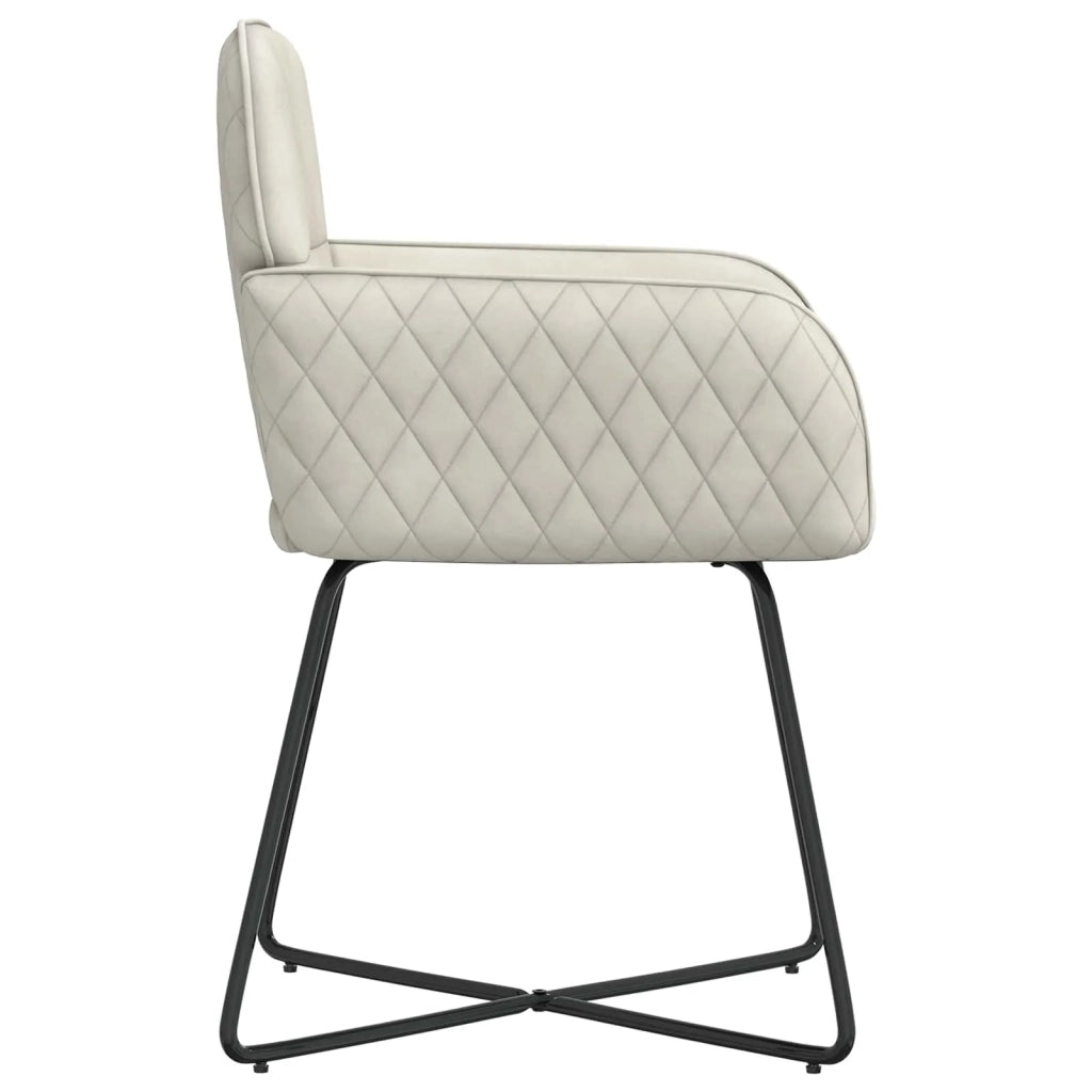 Sedie da pranzo 4 pz Velluto Crema 59 x 56,5 x 86 cm 3428215