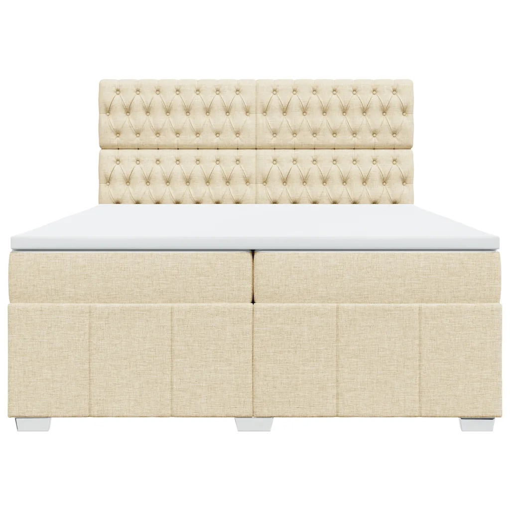 Giroletto a Molle con Materasso Crema 200x200 cm in Tessuto 3294087