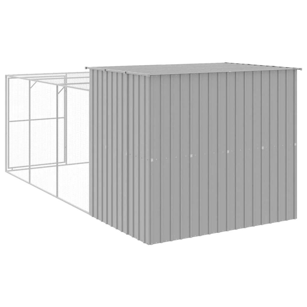 Cuccia per cani con recinto chiaro 214 x 457 x 181 cm grigio 02_0043508