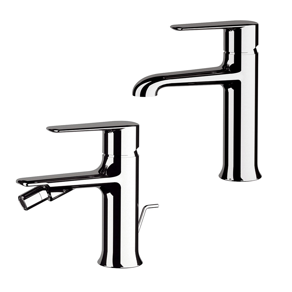 Set miscelatori lavabo e bidet in ottone cromato linea Armonia