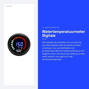Termometro Digitale 52mm - Display LED - Alta Sensibilità - Installazione Facile - Adatto per Veicoli 12V - Nero con Lettura Blu Vivace - Termometro