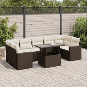 vidaXL Set Divani da Giardino 8 pz con Cuscini Marrone in Polyrattan