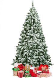 Albero di Natale Innevato da 135/180/225 cm, Albero di Natale con 400/928/1364 Rami Folti e Base di Metallo, Decorazione Natalizia per Casa, Ufficio e Negozio (180 cm)