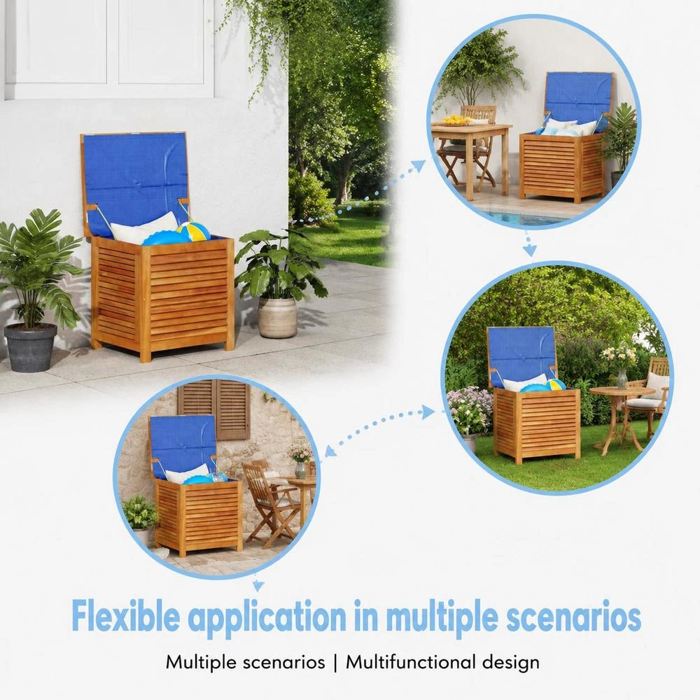 Garden Storage Box With Ventilation Slots, 60x50x56 Cm, Solid Acacia Wood