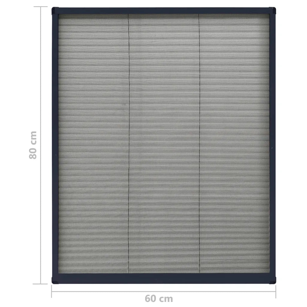 Zanzariera Plissettata Finestre Alluminio Antracite 60x80 cm 148663