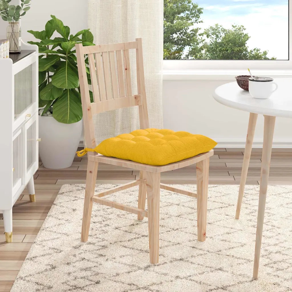 Cuscini per Seduta 4 pz | Cuscini per sedie Giallo Chiaro 40 x 40 x 6 cm