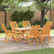 Set da Pranzo per Giardino da 7 Pezzi in Legno Massello di Acacia