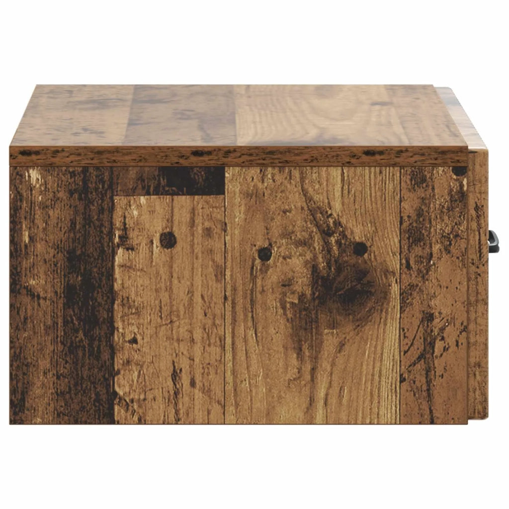 Mobiletto da notte a muro 2 pcs Legno antico 49 x 34,5 x 20 cm