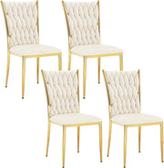 Set di 4 Sedie Sala da Pranzo in Velluto, Trasparenti Moderne di Design, Schienale Alto, Gambe in Metallo, Portata 150 kg, Beige EZS71cm-4