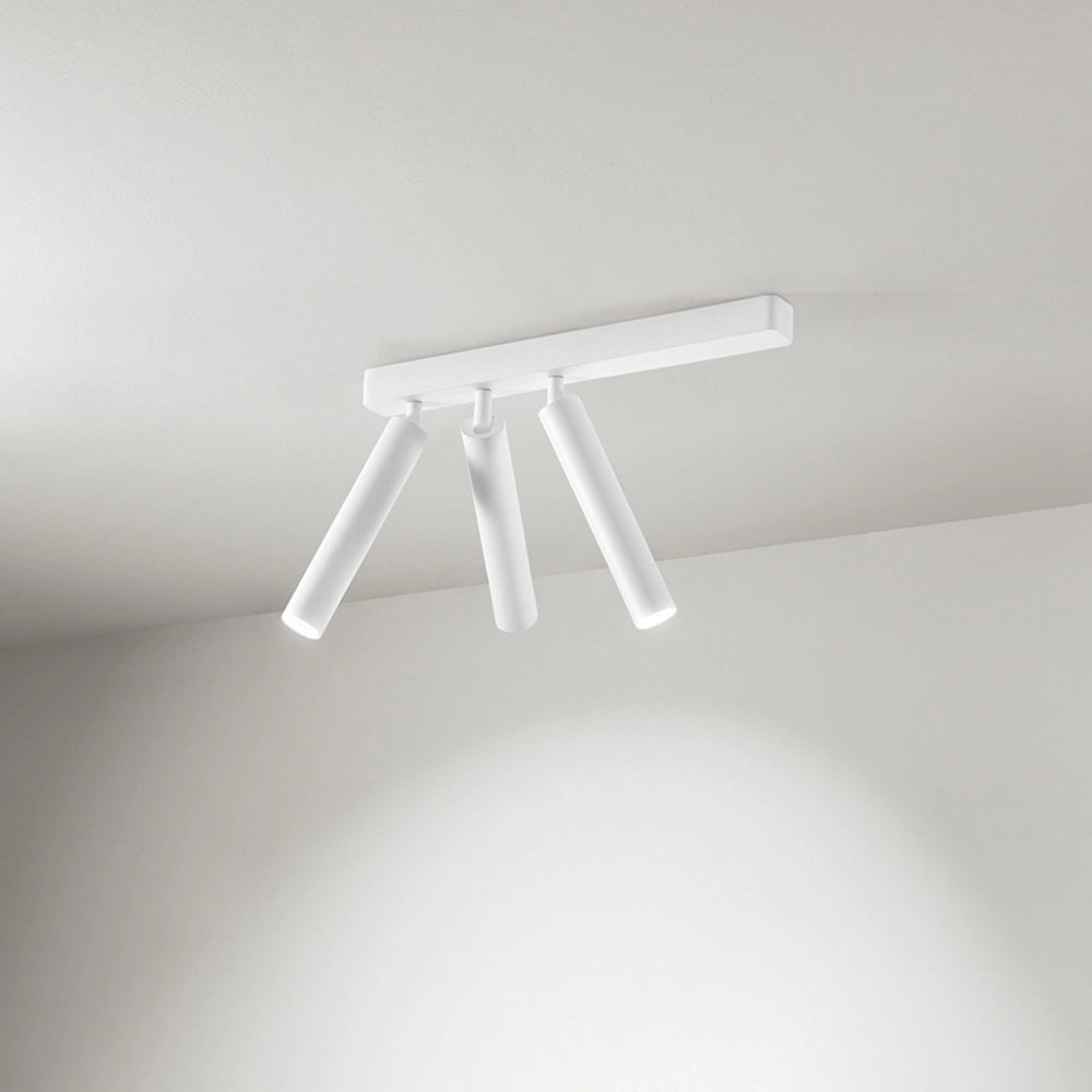 Spot Moderno Bambù Metallo Bianco 3 Luci Led 10W 3000K