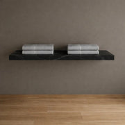 Mensola inferiore lavabo sospeso astrid in stone nero e bianco venato *** finitura- nero, confezione 1