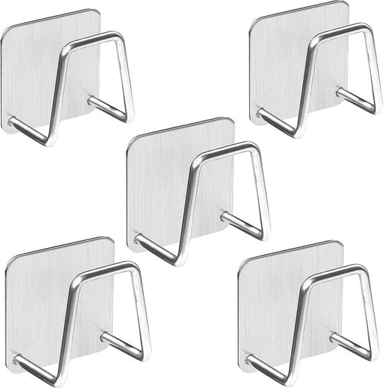 5 Pezzi di Supporti per Lavello - Supporti per Lavello Resistenti in Acciaio Inossidabile con Adesivo Self-Locking