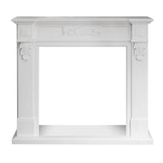 Cornice per camino rivestimento in legno L121xP38xH108 Truman Bianco