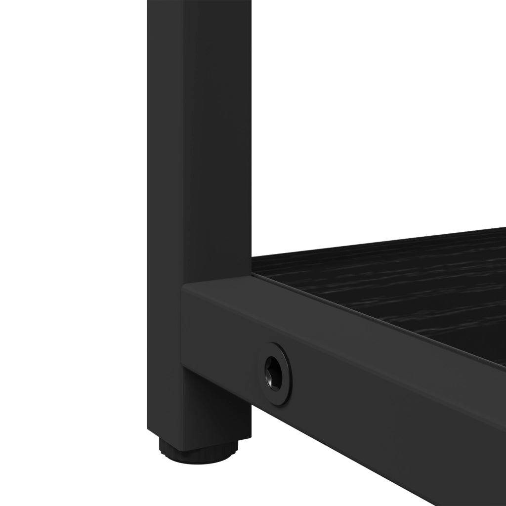 Set di mobili da bagno a 2 pezzi in legno ingegnerizzato rovere nero