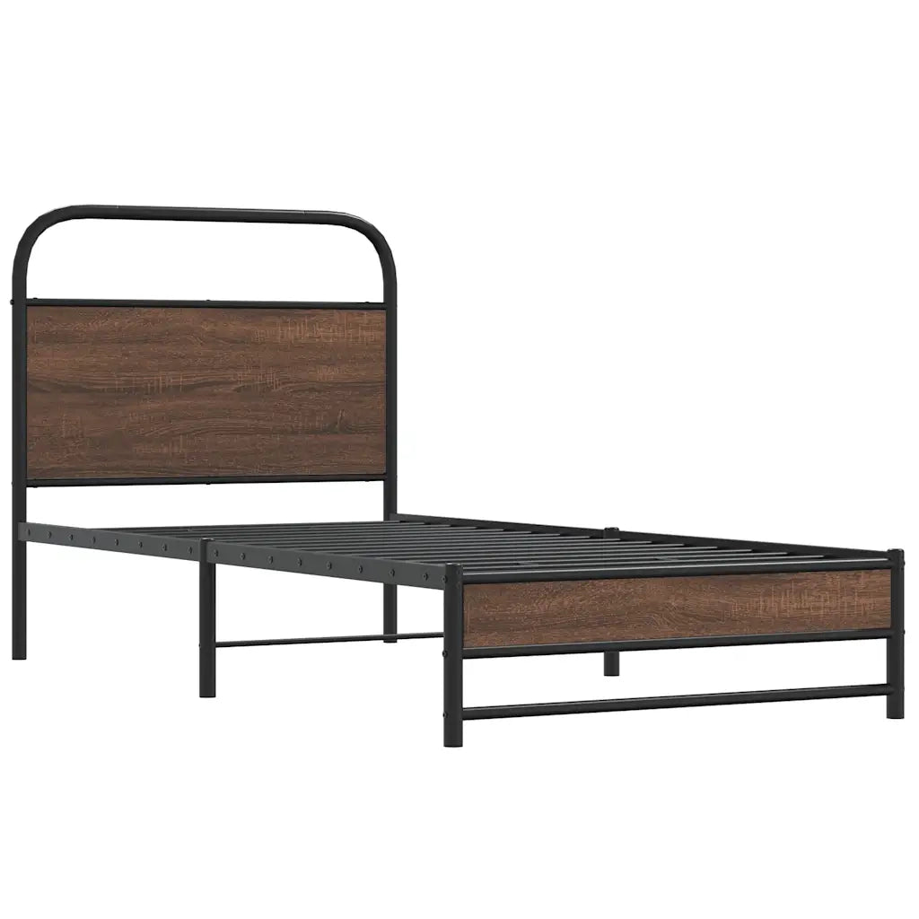 Giroletto senza Materasso-Struttura Letto Rovere Marrone 90x190cm in Truciolato 683433