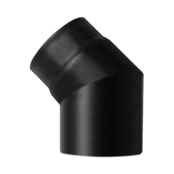 Curva 45 DN 125 smaltato verniciato 600 gradi per stufa a legna tubo nero acciaio sce Made in Italy