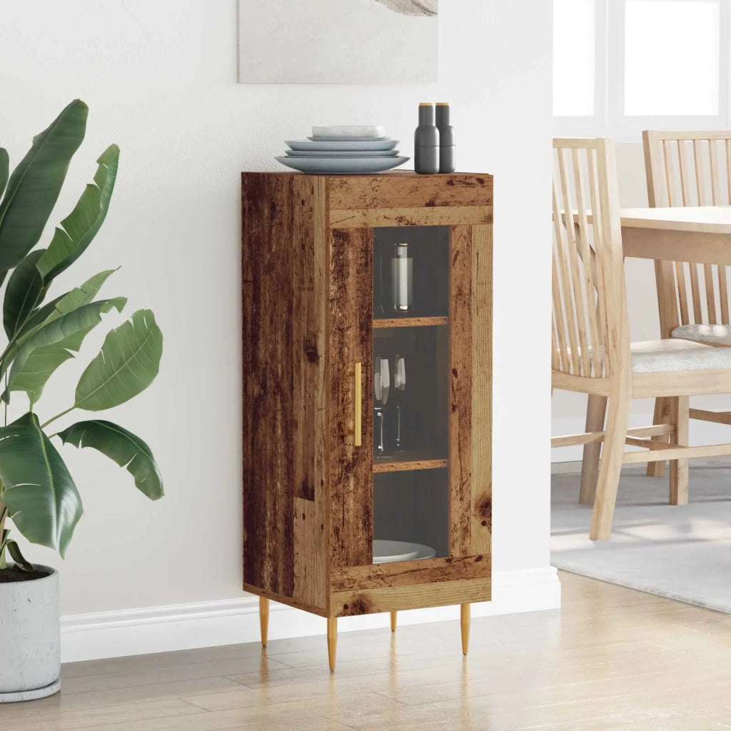 Credenza | Madia | Buffet da pranzo | Armadio da pranzo Legno vecchio 34 x 34,5 x 90 cm Legno multistrato