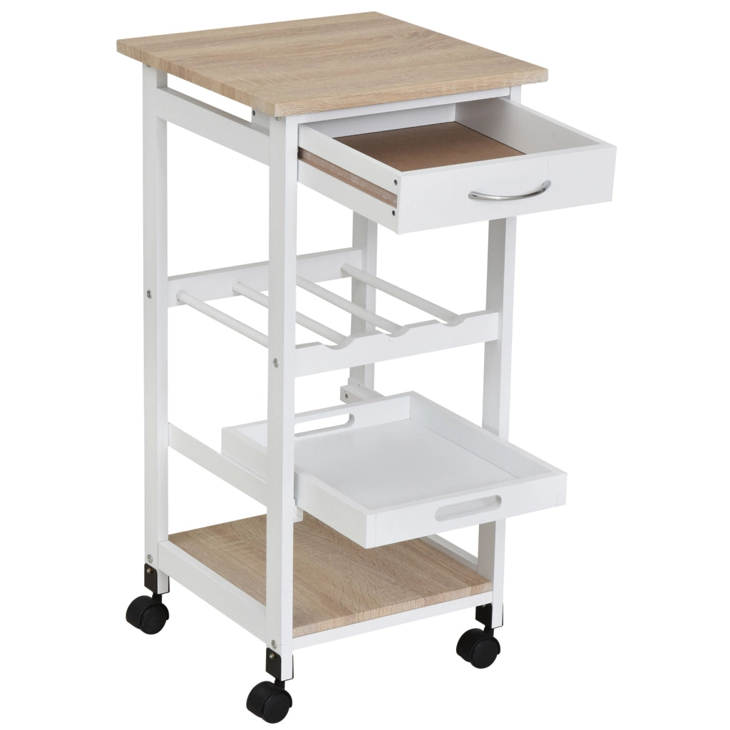 Carrello da cucina 4 livelli ¨C zephmum ¨C 37x37x76 cm bianco