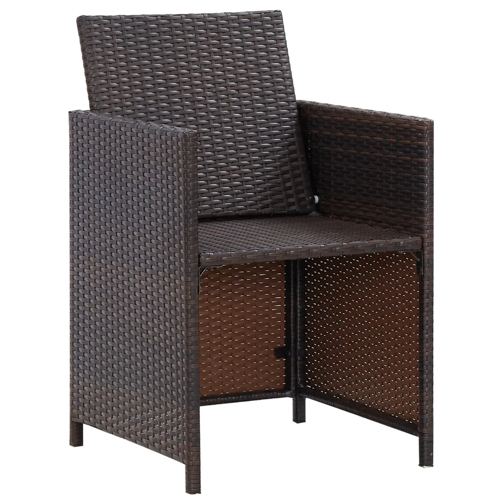 Set Sedie da Giardino e Poggiapiedi 4 pz | Sedie da Esterno in Polyrattan Marrone
