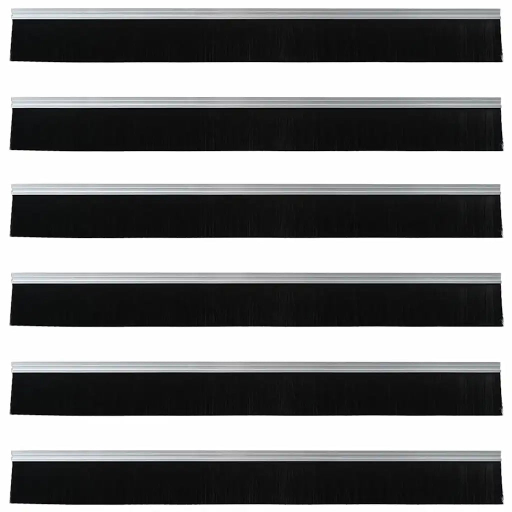 Spazzole per porte autoadesive 6 pcs Argento 100 cm