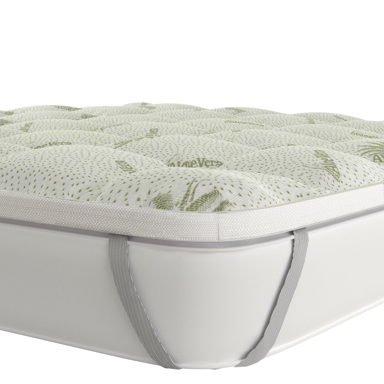 Topper 1 Piazza e Mezzo Francese Trapuntato 800 gr/mq con Elastici Wellness Aloe