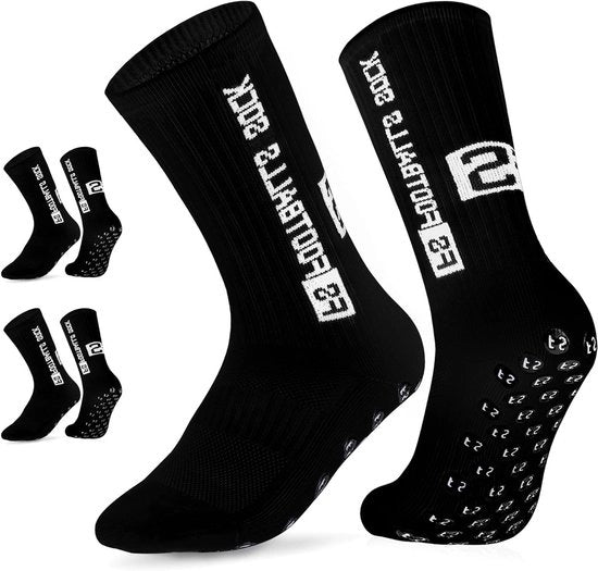 2 Paia di Calze Antiscivolo per Uomini 46-50 Calze Sportive Antiscivolo per Calcio Pallacanestro Atletica Ciclismo Tennis Nero