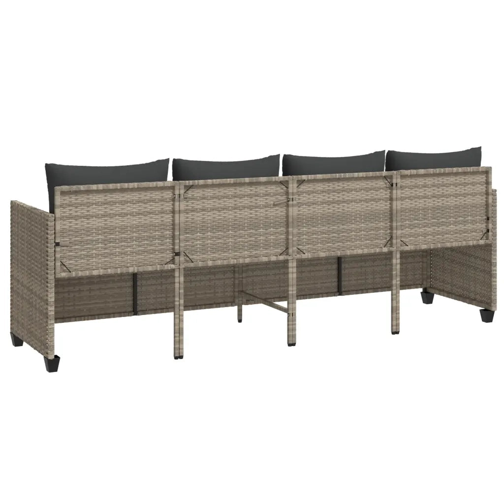 Lettino Prendisole | Sdraio da giardino | Lettino da sole con Cuscini Grigio Chiaro?in Polyrattan