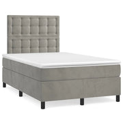 Letto a Molle Materasso e LED Grigio Chiaro 120x190 cm Velluto 3270335
