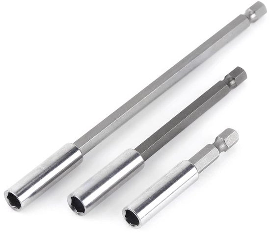 Kit di estensione per trapano e chiave a vite elettrico - 3 pezzi - 1/4 pollice - Onda magnetica - Supporto per strumenti - Supporto per chiodi - 6-10-15 cm