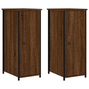 Set di 2 Comodini | Armadio da Notte | Mobiletto da notte Rovere Marrone 32x42x80 cm in Legno Multistrato