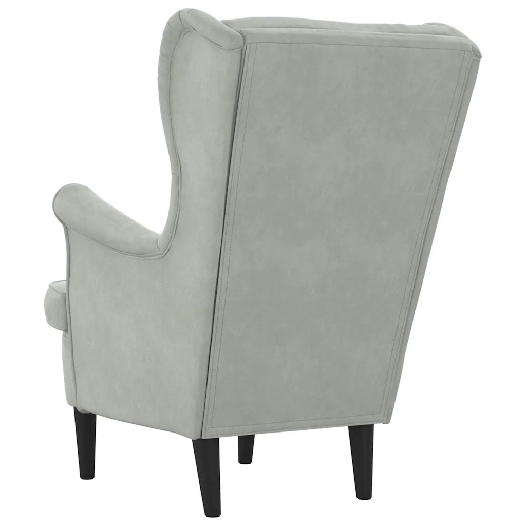 Poltrona-Divano Sedia-Poltroncina Grigio Chiaro Velluto 428336