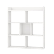 Libreria a cubi aperti con 7 scomparti, Mensola espositiva per l'archiviazione in legno per studio soggiorno Bianco-Librerie