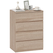 Cassettiera 4 Cassetti in Legno con Maniglie ¨C zephmum ¨C 60x40x80 Faggio