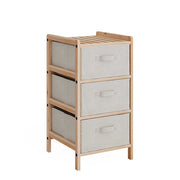 Vicco Mobile da bagno Beige 34.5 x 67 cm con 3 cassetti in tessuto