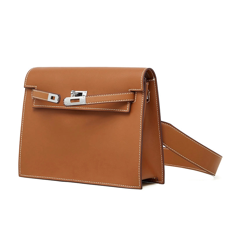 Borsa a tracolla da ballo alla moda in vera pelle marrone