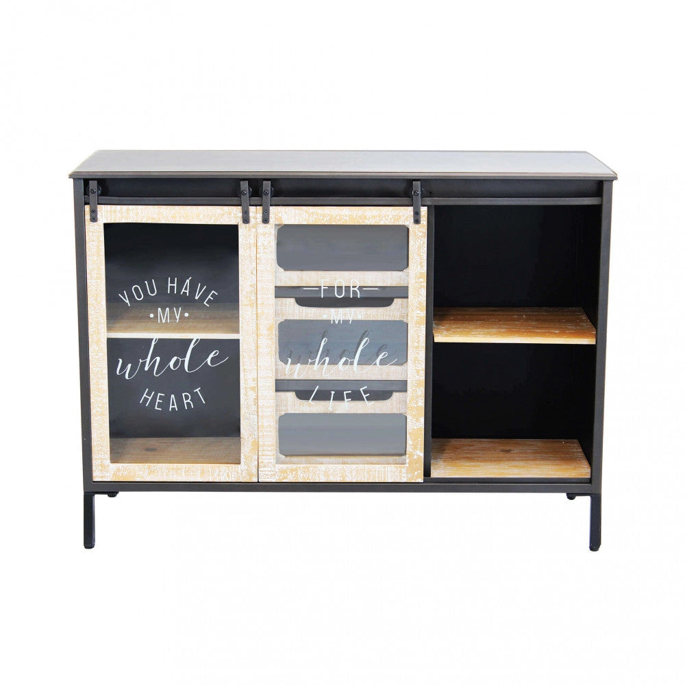Mobile Florent 108,5x38,5x79 h cm in Acciaio Antracite