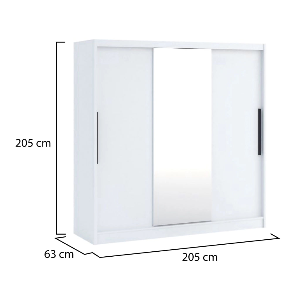 Armadio Camera da Letto Lesitoto, Guardaroba Grande 5 Ripiani, 205x205h cm Bianco