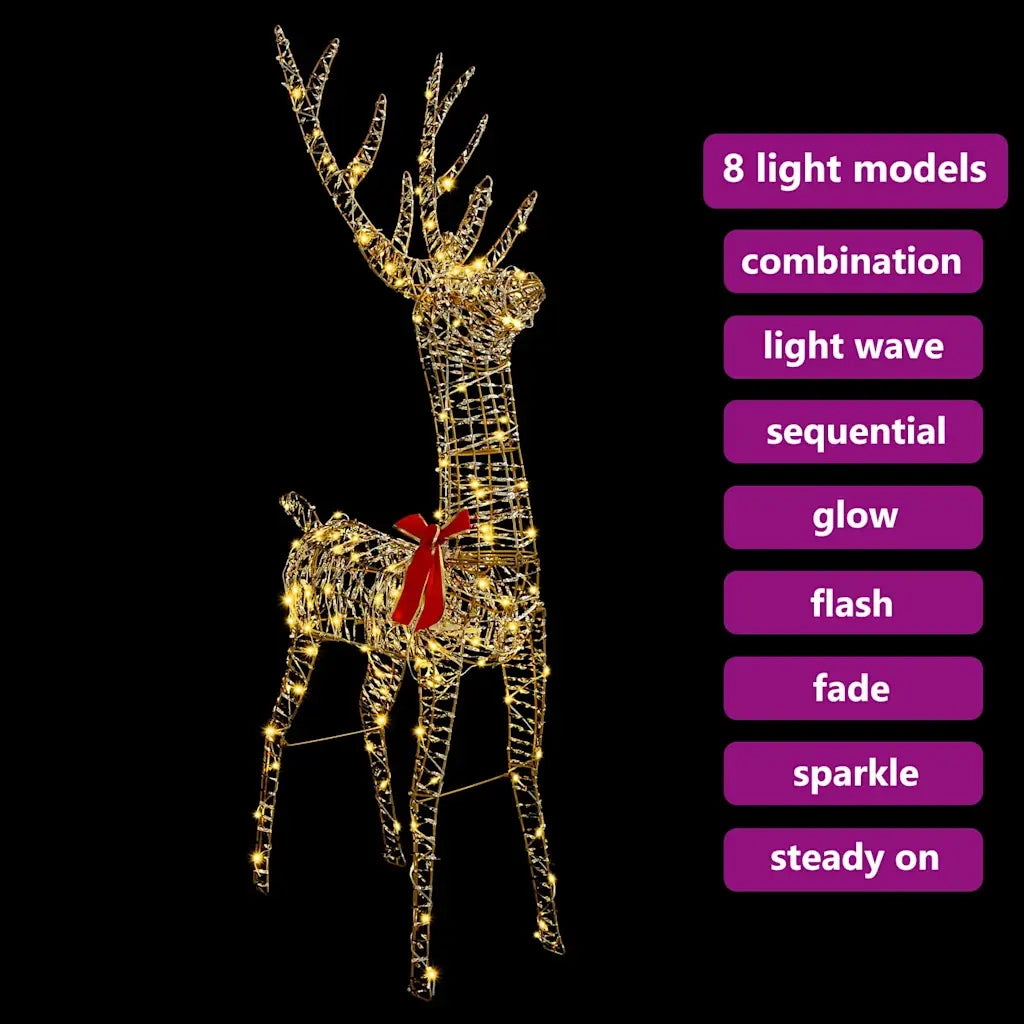 Renna 3D con 140 LED Bianco caldo 128 cm PET 42019056