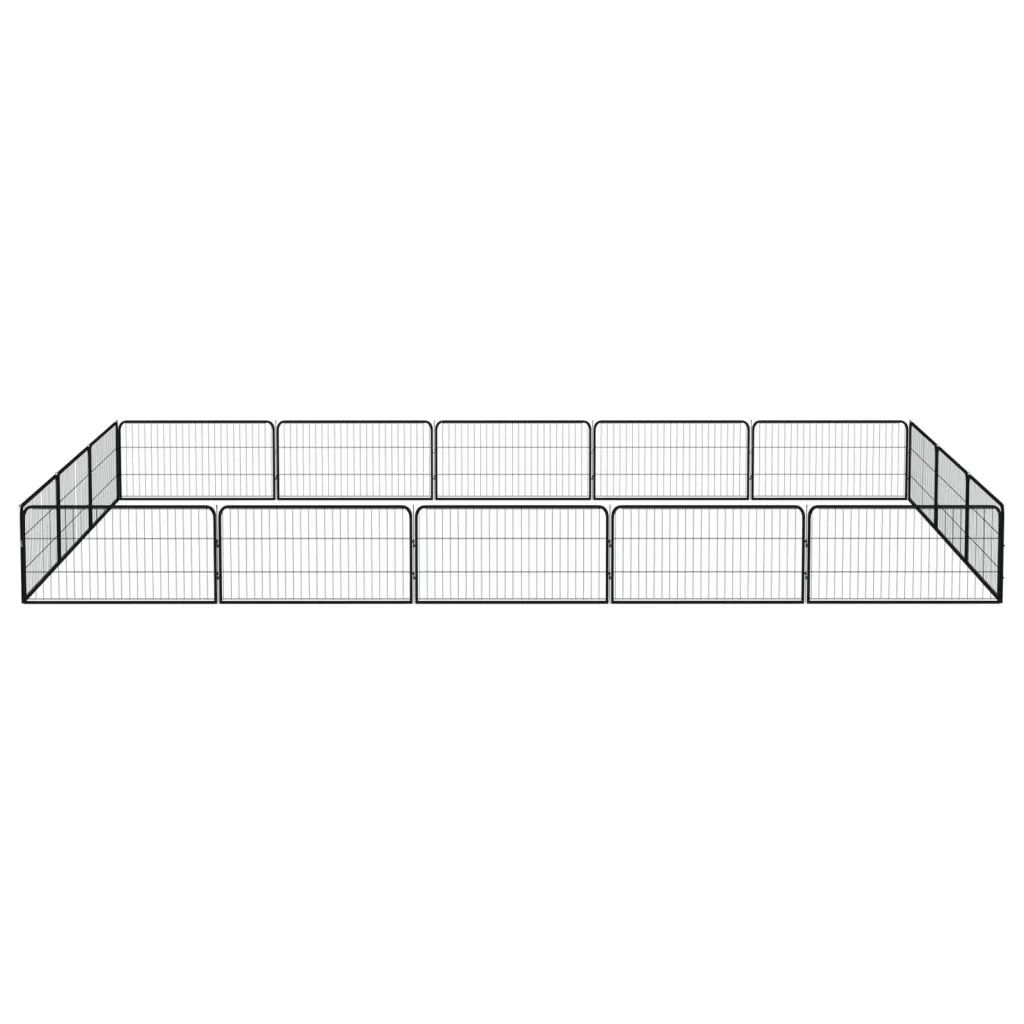 Box Cani 16 Pannelli Nero 100x50 cm Acciaio Verniciato Polvere CFW3558623