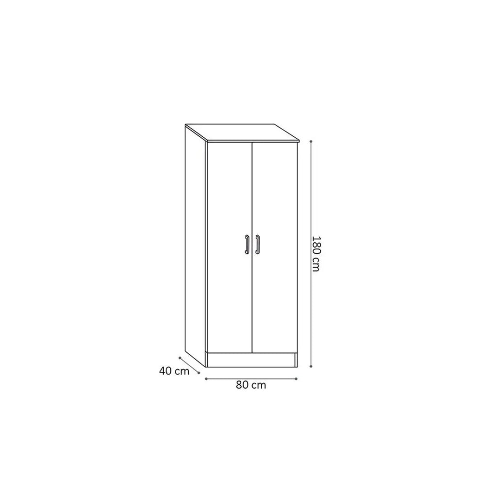 Armadio REY – 2 porte – 80×180 cm – Rovere chiaro – Stile scandinavo