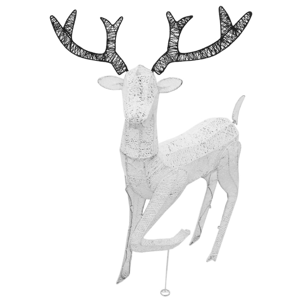Renna di Natale Luminosa Decorazione da Esterno per la Casa Luci LED Bianco Ghiaccio Figura Luminosa Luci di Natale - Maschio - Bianco