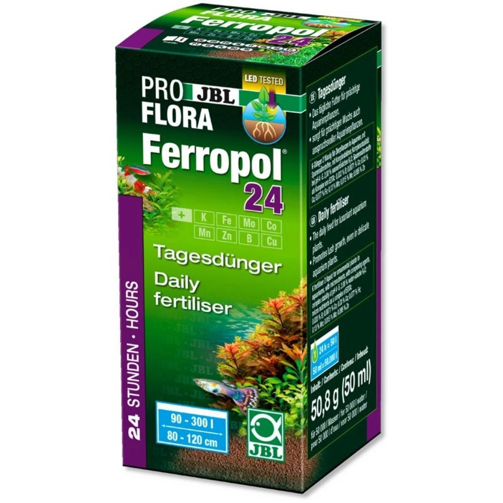 JBL ProFlora Ferropol 24 - Fertilizzante Liquido Giornaliero Fogliare completo con microelementi Formato: 50 ml